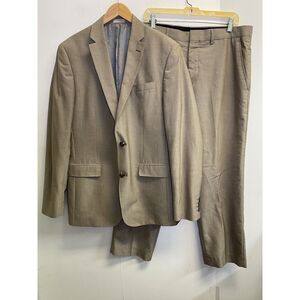 J Ferrar Slim Fit 2-Pc Suit Blazer 42L Beige Tan Sport Coat Jacket 36x29‎ Pants